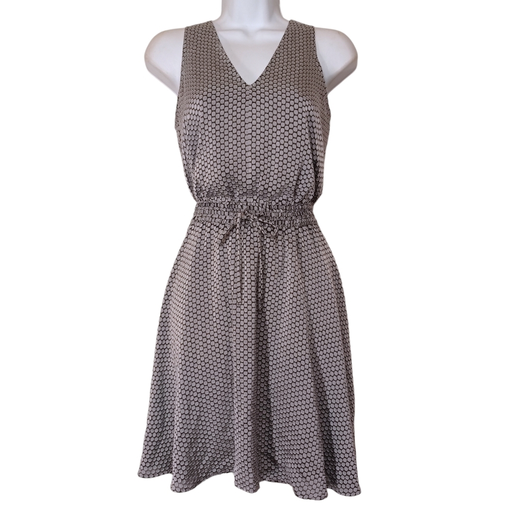 BANANA REPUBLIC Gray Geometric Polka Dot Print Sleeveless Mini Dress 2 X-Small